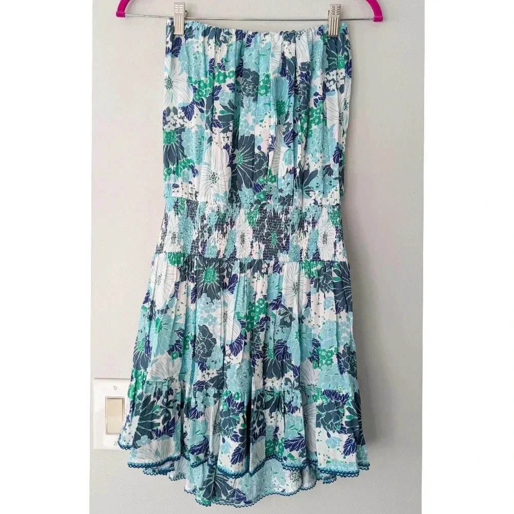 Poupette St. Barth Ambra Dress in Aqua Floral - Picture 7 of 8